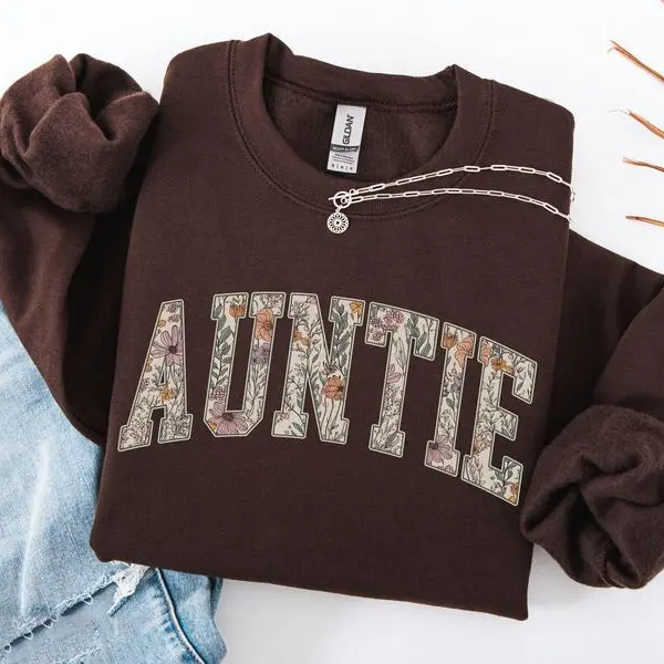 Auntie Sweatshirt, Aunt Sweater, Floral Auntie Sweater, New Aunt Gift, Pregnancy Announcement, Gift for Aunt, Pregnancy Reveal to Aunt - AMBER