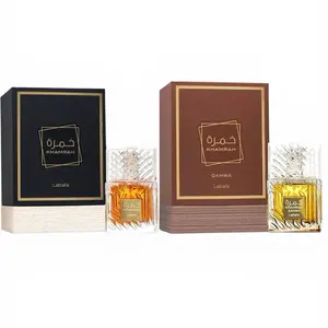 Khamrah Black & Khamrah Qahwa 2 pc set  Eau De Parfum Unisex 3.4 Fl Oz | Long-Lasting Arabic Perfume for Men & Women | Luxury Fragrance Gift Set | Spicy, Sweet & Woody Scent
