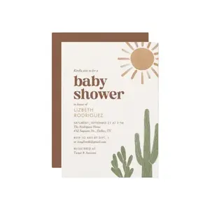 Boho Cactus Baby Shower Invitation, Desert Theme Invite, Succulent Party, Shower Announcement