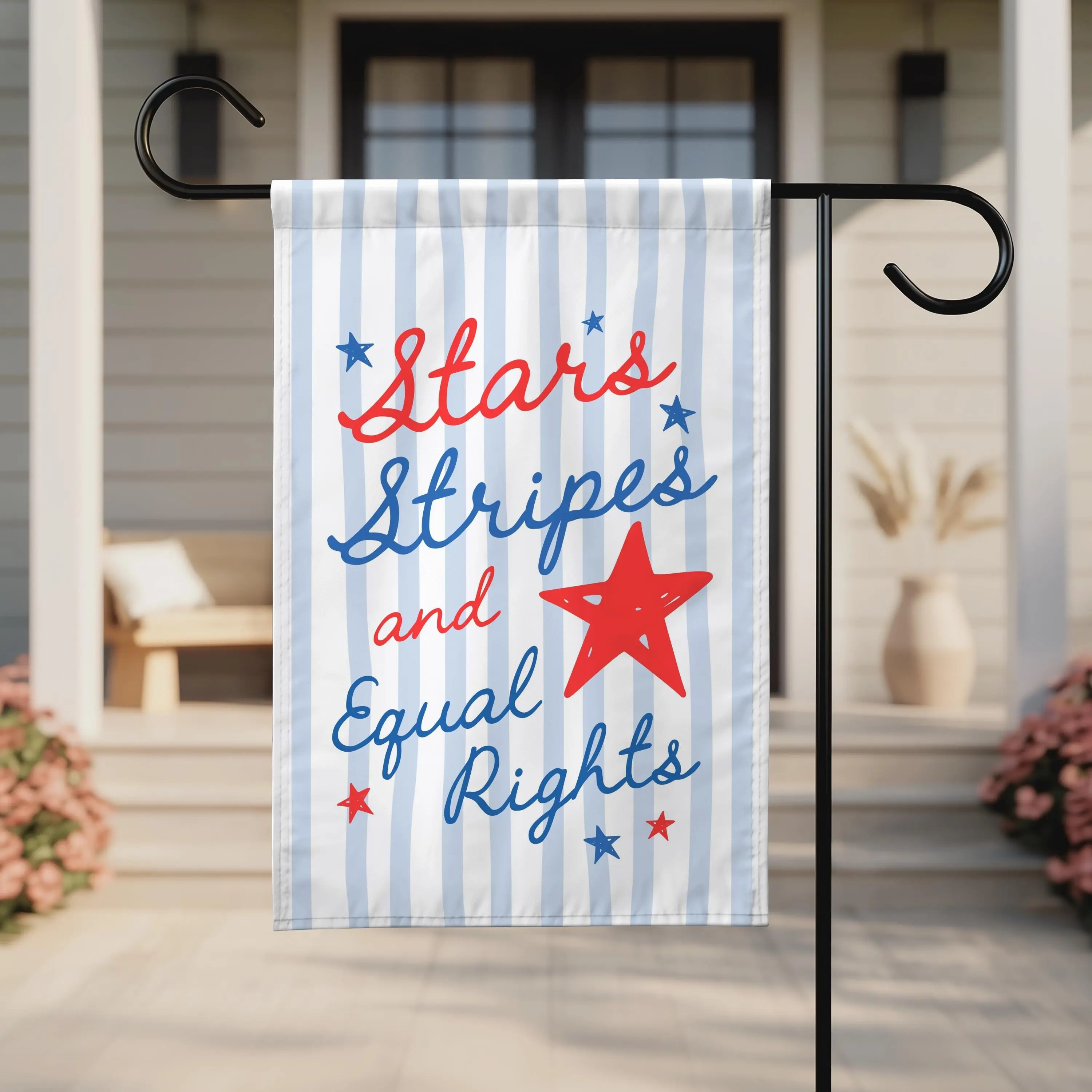 Stars Stripes Equal Rights Coquette Flag, patriotic protest, 4th of july flag, house flag, liberal flag