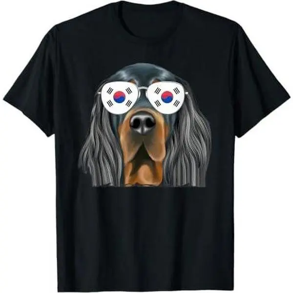 Gordon Setter Dog South Korea Flag Sunglasses T-Shirt
