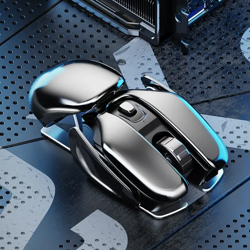 PX2 Metal 2.4G Rechargeable Wireless Mute 1600DPI Mouse 6 Buttons for PC Laptop Computer Gaming Office Home Waterproof Mouse LEEDOAR