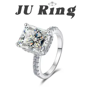 #20 D5  (Radiant Cut) 10mm*14mm 10 ct S925 Sterling Silver Lab-Grown Moissanite VVS1 D Main Ring Gifts for Women Gifts Stacks Engagement Wedding Rings Bridal Rings