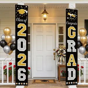 Class of 2026 Graduation Decorations – Multi-Color Congrats Grad Banner, Porch Sign for Any School or Grade, Graduation Party Decor Supplies, Easy Setup Must-Have, Perfect Graduation Gift