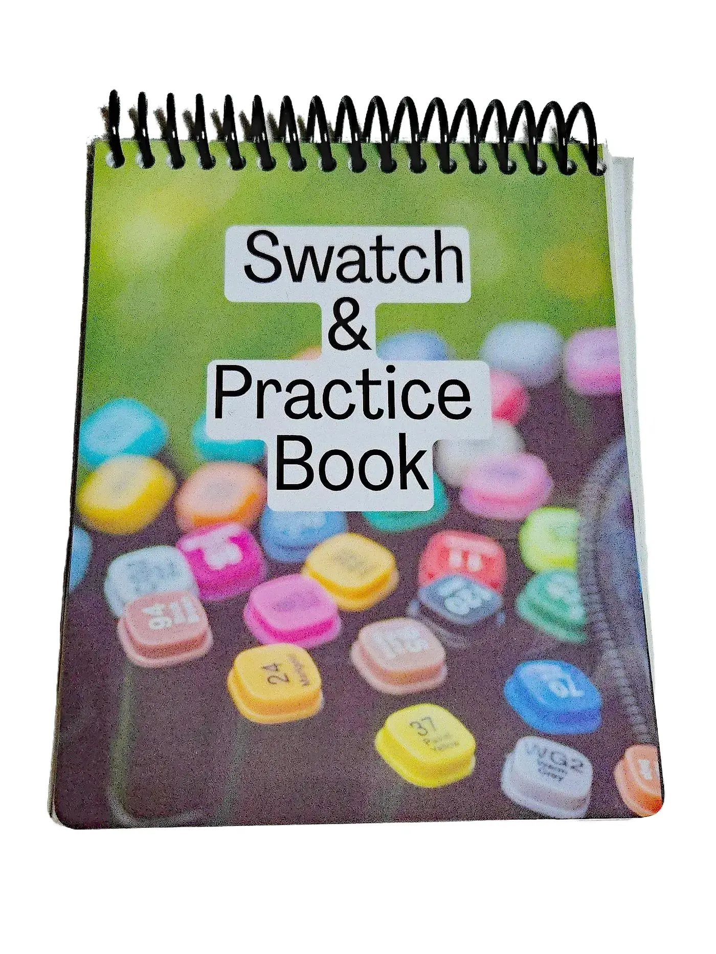 Swatch & Practice Coloring Book - Small Size 4.25x5.5 with 30 Pages Spiral Binding Laminated Cover Compact & Space-Saving Design Colorful Paper Material