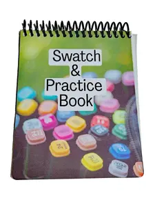Swatch & Practice Coloring Book - Small Size 4.25x5.5 with 30 Pages Spiral Binding Laminated Cover Compact & Space-Saving Design