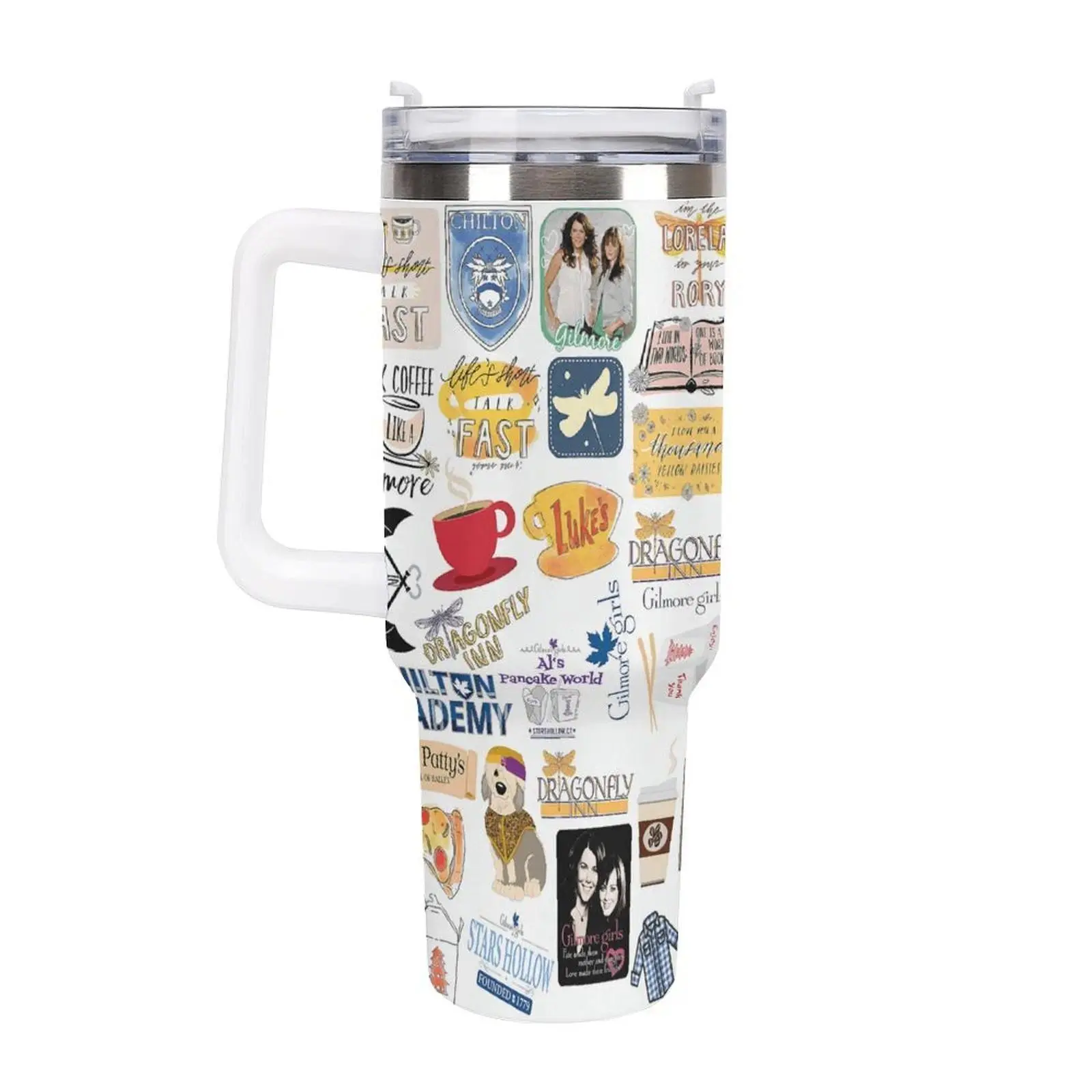 Gilmore Girls Tumbler 40oz, Stars Hollow Tumbler, Coffee Tumbler, Luke’S Diner Tumbler Gift, Gift for Gilmore Fan, Insulated Drinkware, Gilmore Girls Luke's Dinner Drink Cup 40oz