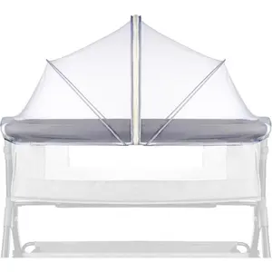 Bassinet Cover Net for Babies to Keep Insects/Bugs/Cats Out, Toddler Bassinet/Bedside Sleeper/Crib Net with Two-Way Zippers & Bag, Breathable Mesh Holes, White