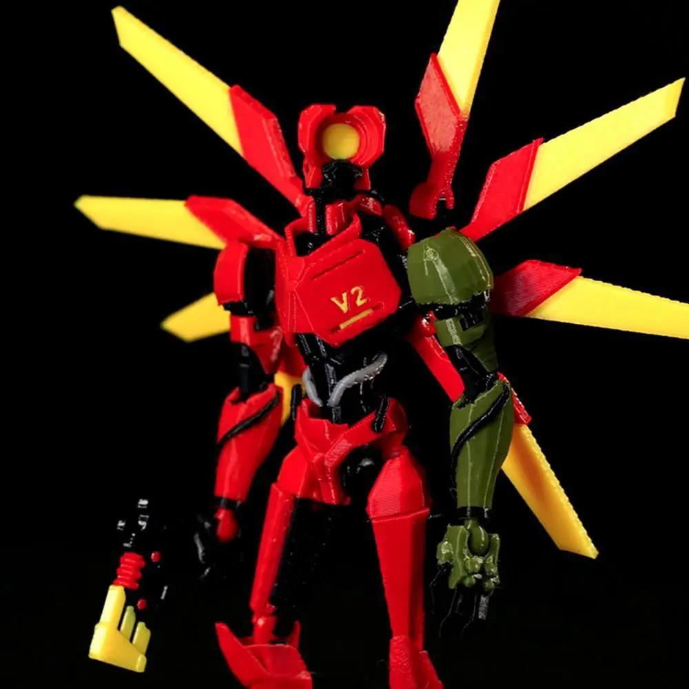 14cm/5.5in 3D Printed Ultrakill V1 V2 Series Action & Toy Figures, Multi-Jointed Movable Mannequin Shapeshift Robot Dummy, Novelty Toys Game Model, Home Decor Statue with Gifts Weapons & Hand Accessories for Children, Gifts Weapons And Hand Accessories