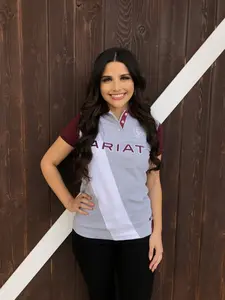 ARIAT – WOMEN’S Taryn Button Polo - Grey / Burgund