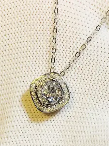 1 PC Classical Cubic Zirconia Necklace Pendant For Women Valentine's Day Gift Wedding Jewelry