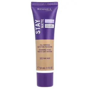 Rimmel London Stay Matte, Full Coverage Mattifying Foundation, 303 True Nude, 1 fl oz (30 ml)