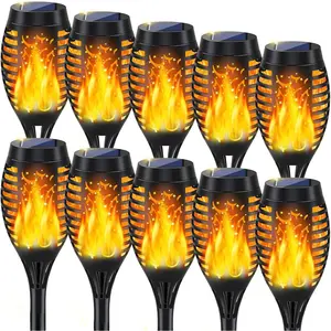 10Pack Solar Outdoor Torch Lights with Flickering Flame, Waterproof Solar Powered Garden Lights for Yard Patio Lawn Outdoor Garden Decor