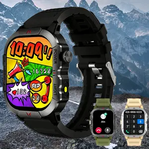 2026 New IP68 2.01" HD Smart Watch for Men, Advanced Fitness Tracker with Call & Dial Integration, 100+ Sports Modes, AI Voice Control, LED Lighting, Multi-Function Design, Android & iPhone Compatible, Includes Two Extra Silicone Straps