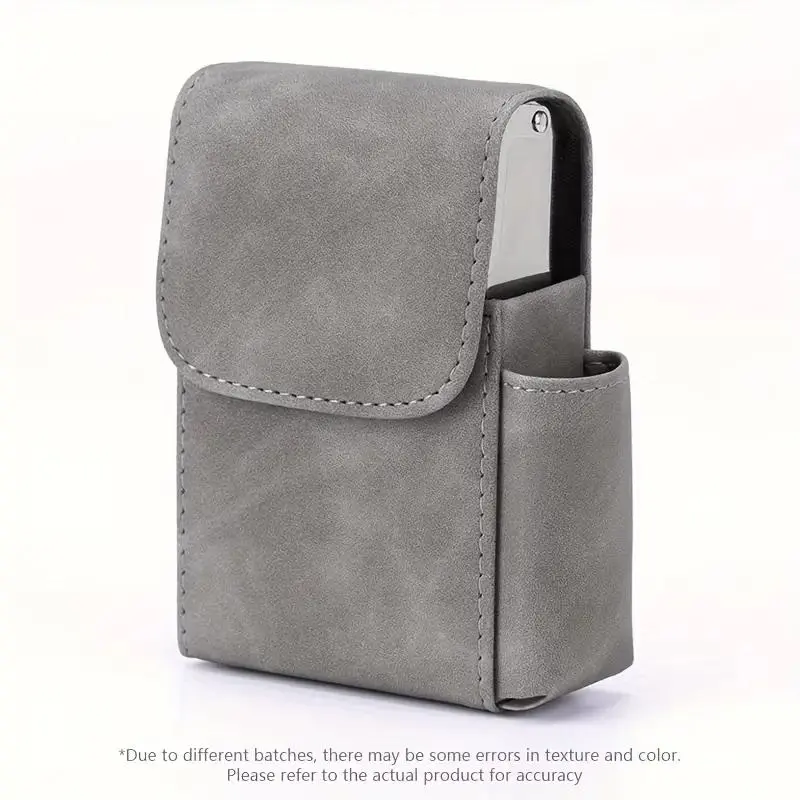 Vintage Leather Cigarette Case, Practical Convenient Retro Design, Includes Lighter Holder, Belt Hanging Bag, Organizer, Ideal for Smoking Accessories