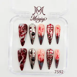 .DP.7592.Bloody Valentine's Day wearable nails