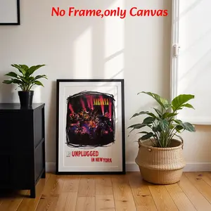 Retro Style Wall Arts Nirvana Posters, Mtv Unplugged in New York Canvas Prints, Music Band Wall Decor, Unframed Canvas Art Print