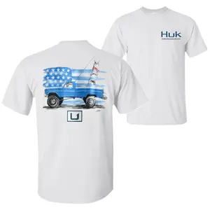 Huk Americana T-Shirt, Vintage American Flag Graphic Tee, Fishing and Outdoor Apparel, Soft Cotton Shirt for Men & Women, Patriotic 4th Of July Fishing Gift