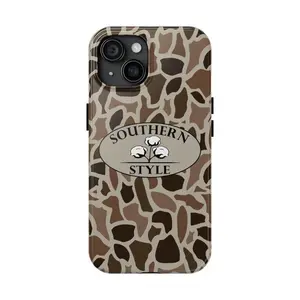 Old School Camo Tough Phone Case Southern Style. Cotton Logo, Hunting Gifts iPhone
