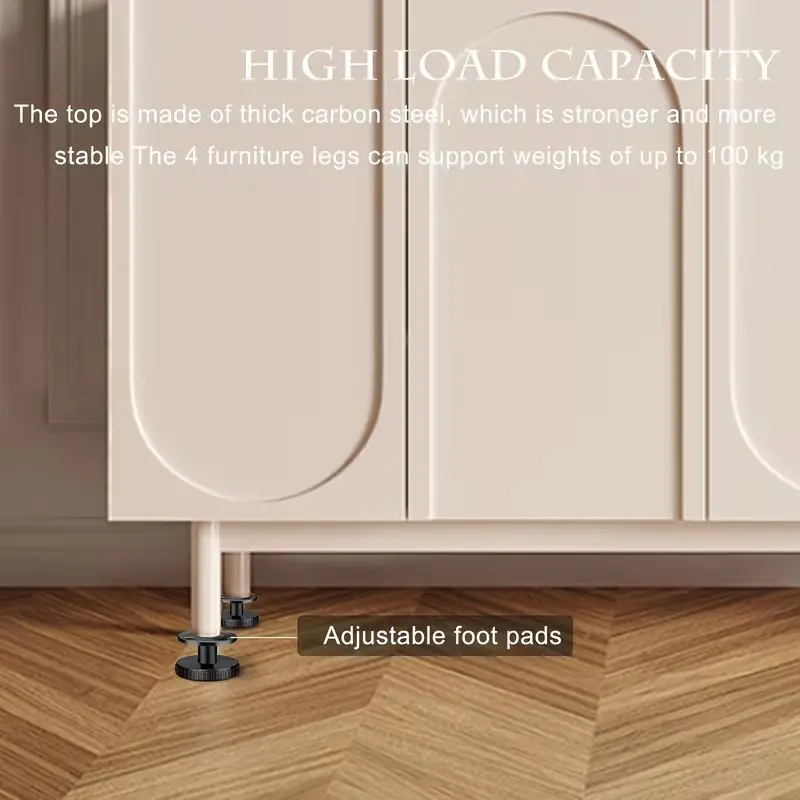 Adjustable Metal Furniture Feet, 27-40mm, Dual Installation, Scratch-Resistant, Modern Furniture Accessories for Table Support & Protection