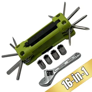 16-IN-1 Multi Function Portable Travel Tool Set Kit Sockets Wrench Screwdriver Bicyclist Bike