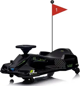 Garvee 12V Electric Ride-On Go-Kart for Teens with 45W Brushless Motor, 5 Mph Speed, Battery-Powered Outdoor Drifting Car Featuring 5 Wheels, LED Lights, Built-In Music, USB, and Low-Power Alarm in Multiple Colors