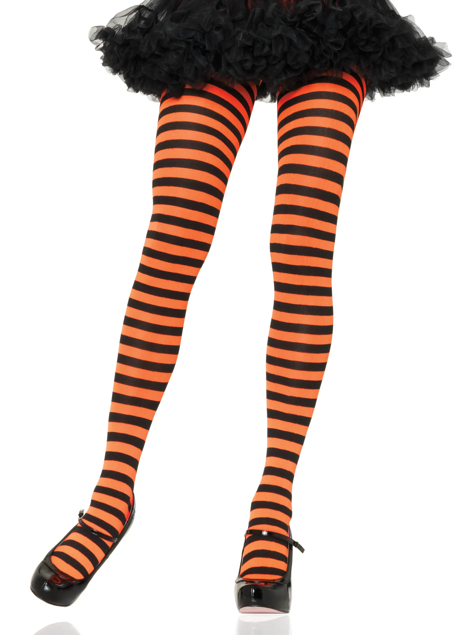 Jada Striped Women's Tights Black Orange
