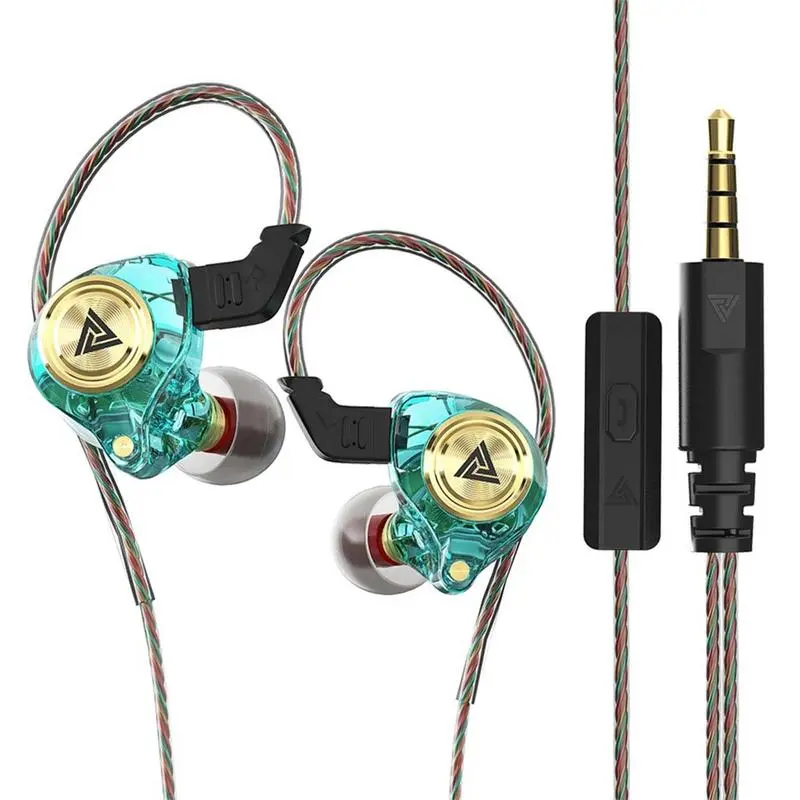 QKZ AK3 Portable Wired In-Ear Audio Earbuds with Mic - HiFi Subwoofer, Noise Cancelling, 3D Stereo Sound Headset for Gaming, Sports