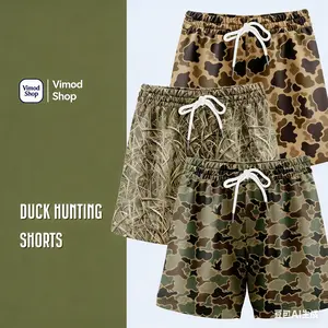 Pack 3 Duck Hunting Camo Shorts  - 5 Inch Inseam Camo Mesh Design for Men & Women Ideal Gym Wear & Gifts Breathable & Comfortable