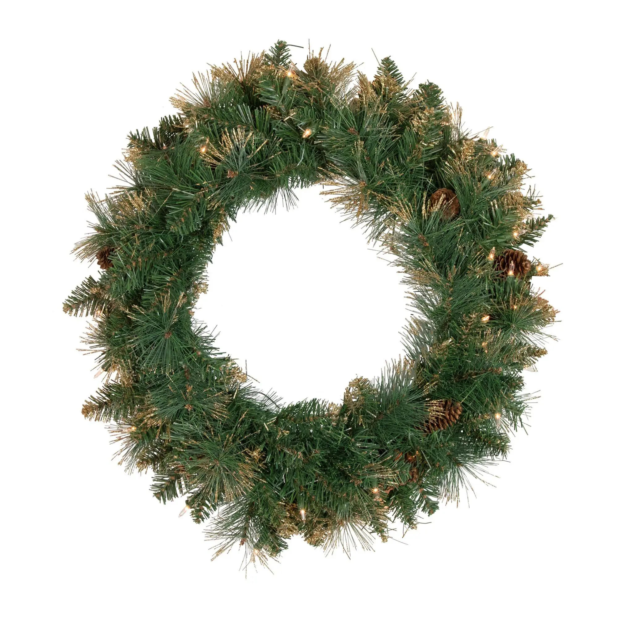 Northlight Yorkshire Pine 24" Christmas Wreath Clear Lights