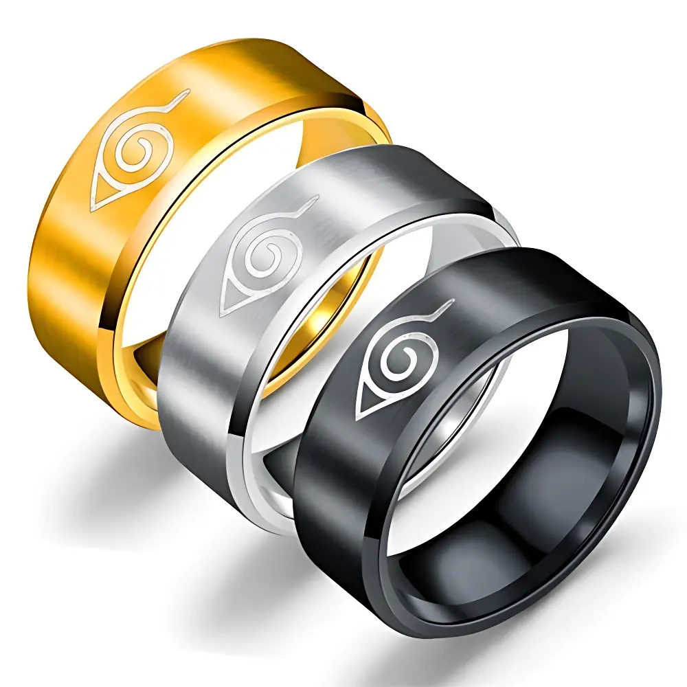 Ninja Alloy Ring - 4 Colors, Konohagakure Village, Anime, Jewelry Gift