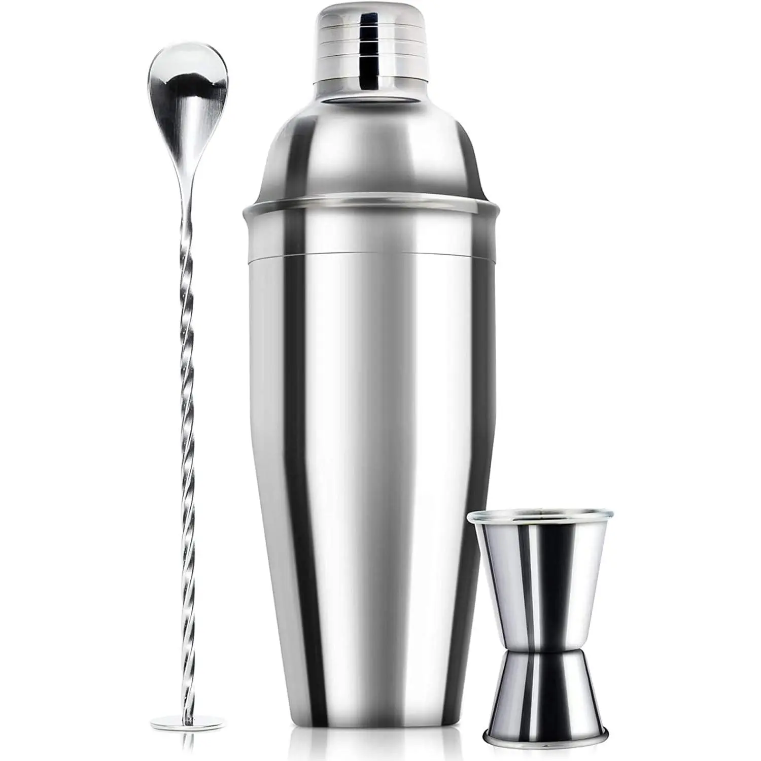 24oz Stainless Steel Cocktail Shaker Utensil Set - Leakproof Professional Margarita Mixer with Built-in Bar Strainer, Unisex Cocktail & Home Bar Accessories for Housewarming & Party Supplies, Cocktail Accessories, Utensils