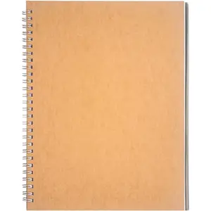 10 inch x 7.5 inch, 100GSM, Blank Spiral Notebook, 1Pack, Soft Cover, Sketch book, 100 Pages / 50 Sheets, with writing backboard, (Brown)