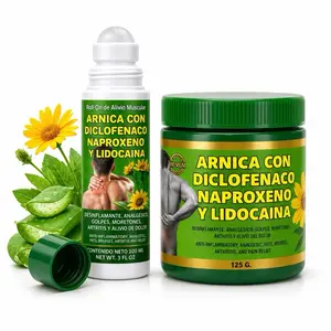 (COMBO PACK) 100ML Arnica y Lidocaina Roll On + 125G Arnica Lidocaine Pomada Pain Relief with Menthol, Arnica,  & Essential Oils - Extra Strength Arnica Roll On Fast Cooling Muscle & Joint Relief for Arthritis, Back Pain & Sciatica