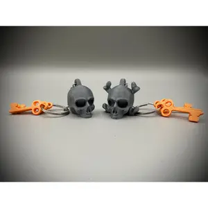 Spooky Skull and Crossbones Keychain for Halloween