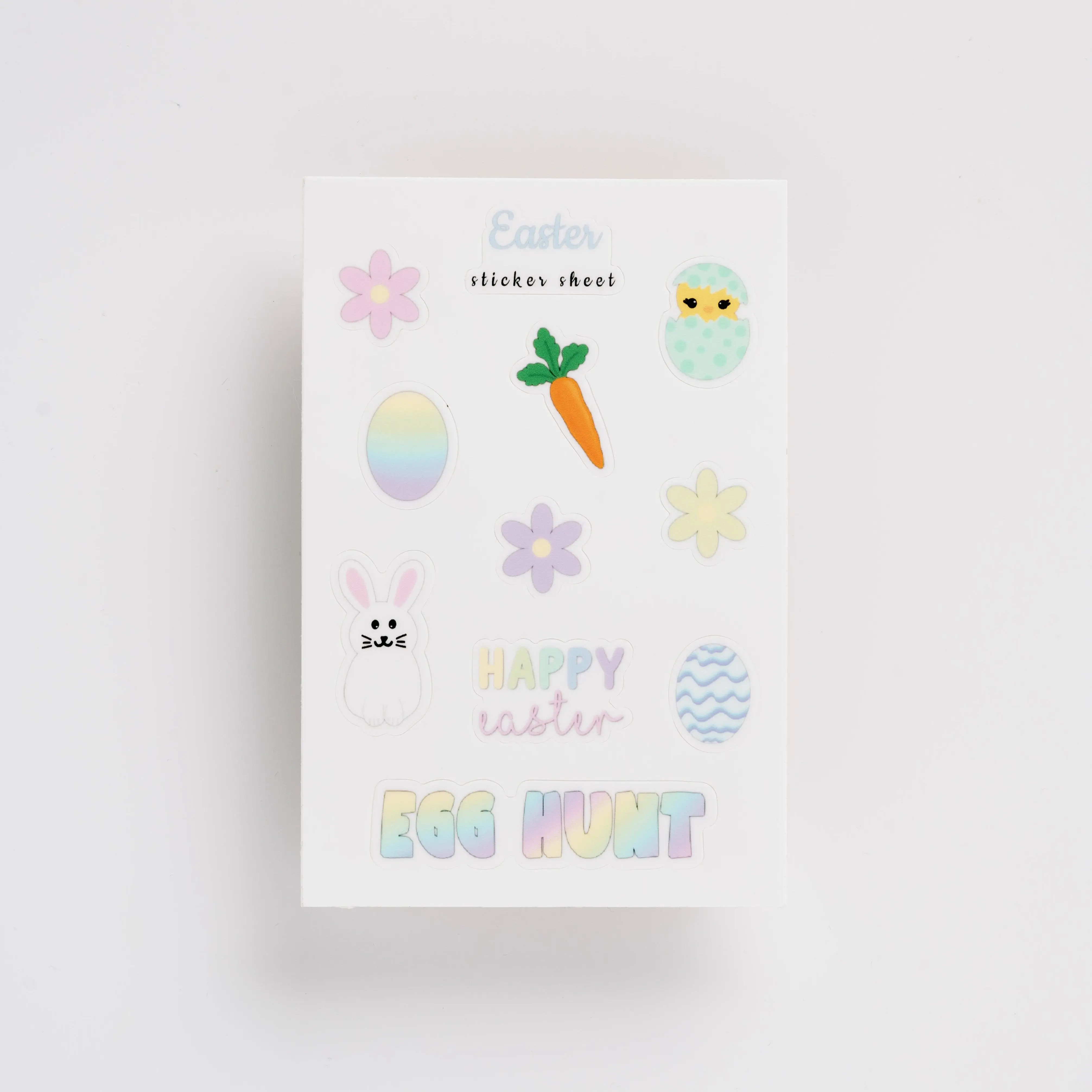 Easter Sticker Sheet for Journal Planner Decorative High Quality Stickers with Bunny Carrot and Egg Designs