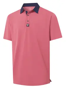 Men' s Golf Shirts Short Sleeve Performance Moisture Wicking Dry Fit Solid Casual Pique Golf Polo Shirts for Men