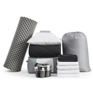 College Dorm Bedding Pack - Twin XL Bed in a Bag - Black Color Set