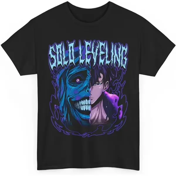 Solo Leveling Sung Jinwoo 100% Cotton Oversized T-Shirt | Unisex Graphic Tee for Manhwa Fans | Cool Streetwear & Perfect Gift for Anime Lovers