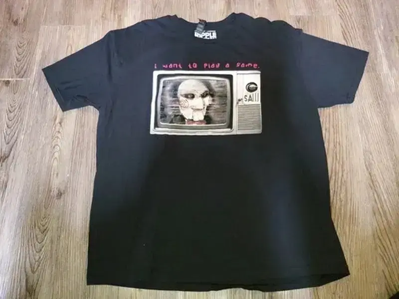 Saw Movie T-Shirt Mens Black Ripple Junction Horror Graphic Tee Game Over