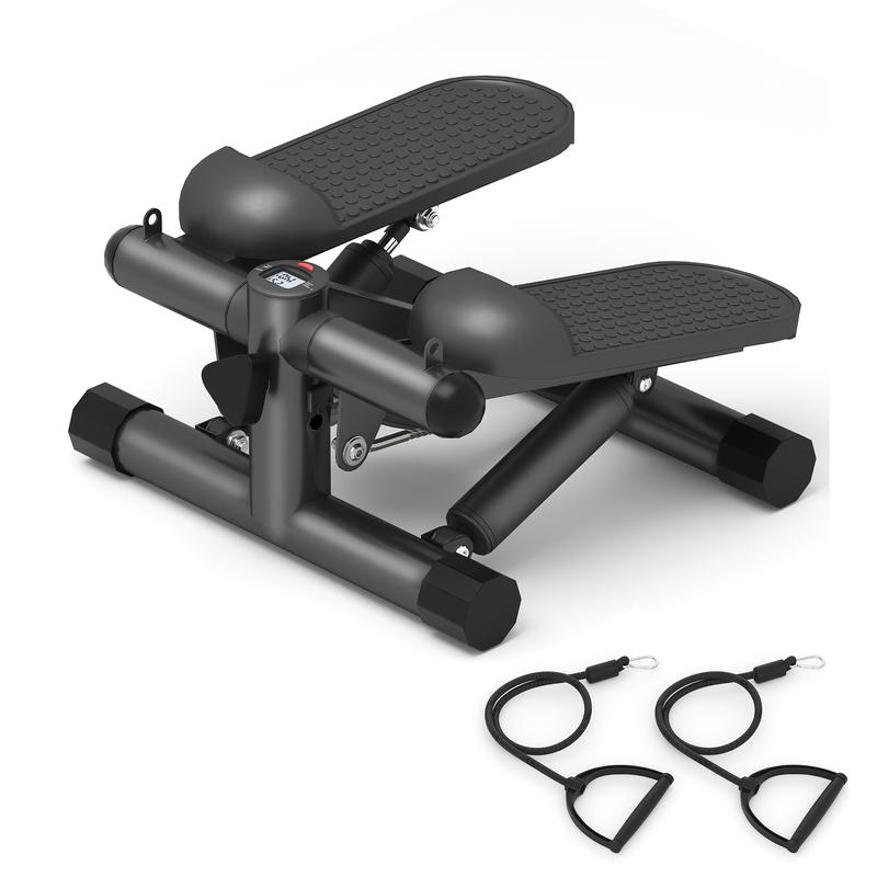 Steppers for Exercise, Space-saving Stair Stepper with Resistance Bands, Mini Stepper for Home And Office Use with 330LBS Loading Capacity, Hydraulic Fitness Stepper with LCD Monitor senior citizen