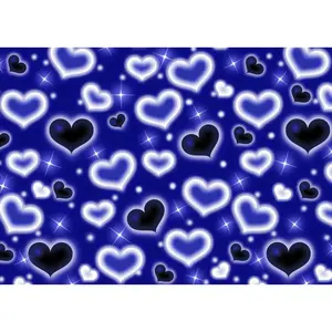 8x6ft Blue Heart Backdrop 90s Backdrops for Photoshoot Valentines Decor Banner Birthday Props X-89