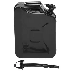 Iron 20L 0.6mm Oil Drum Black Portable Fuel Storage Can with Spout for Petrol Diesel High-Grade Material Durable Reliable Automotive Repair Kit