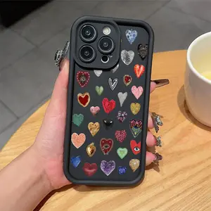 Heart Pattern Phone Case, Anti-drop Cellphone Protective Case, Total Protective Shockproof Mobile Phone Cover for iPhone, Casing, Accessories