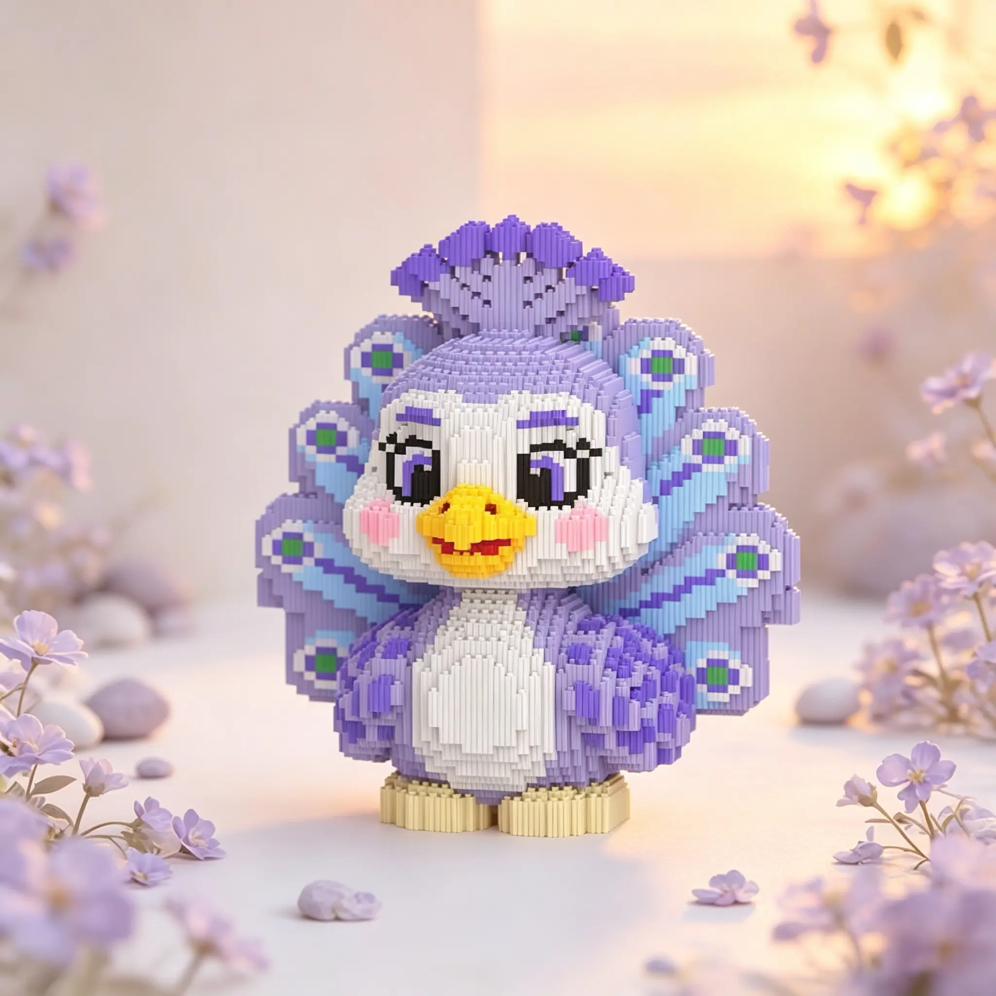 Peacock 3D Interlocking DIY Puzzle Building Block Ornament, Home Office Decor, Party Decoration, Ideal Gift, Handmade Craft, Lightweight Statue