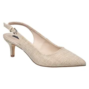 French Connection Ladies Quinn Slingback Linen Kitten Heel