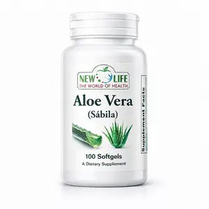 New Life Aloe Vera 100mg Organic Aloe Vera Leaf 100 Softgels Dietary Supplement for Digestive Well-being and Natural Detoxifying Properties