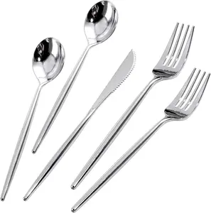 180 Pcs Silver Silverware, Silver Utensils Duty, Elegant Cutlery, Fancy Disposable Flatware, and Set For Mother's Day