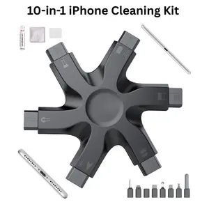 10-in-1 iPhone Cleaning Kit – Phone Port Cleaner with Cleaning Putty for AirPods & iPhone Pro Max, Charging Port, Lightning Connector, Speaker & Cable Repair Restore Tool