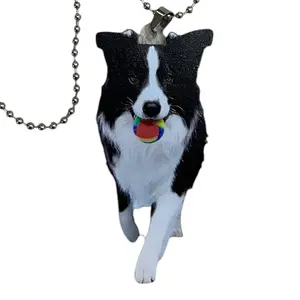 Border Collie Acrylic Keychain Ornament - Adorable Dog Lover Gift & Backpack Charm